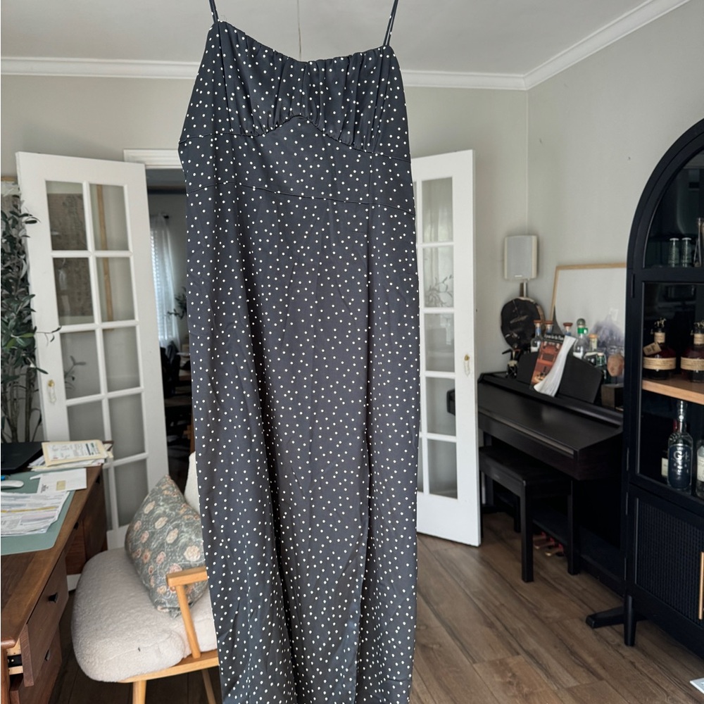 Black Polka Dot Maxi Dress